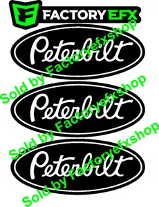 3 Black & White Custom Peterbilt Grille Hood Emblem Decals Truck 359 378 379 353