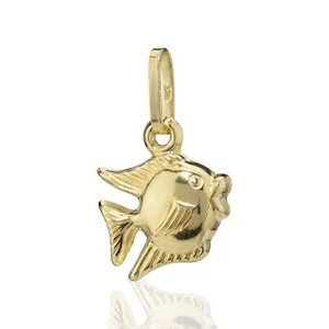 Kettenanhänger Gold Fisch 375 Gelb Gold 9 Karat Charm hochglanz 10x9mm Amulett - Picture 1 of 1