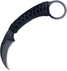 Bastinelli Creations PiKa Karambit Black Cord Wrapped Fixed Blade Knife 202BW - Picture 1 of 1