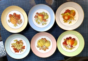 Juego de seis platos de ensalada de frutas Tirschenreuth con adornos dorados TIR159 Baviera - Imagen 1 de 5