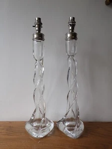 Pair of Laura Ashley twist glass table lamp's - Picture 1 of 16
