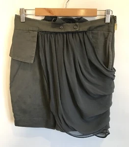 Sass & Bide Size 40 8 Grey Cotton & Silk Mini Skirt Australian Designer Label - Picture 1 of 24