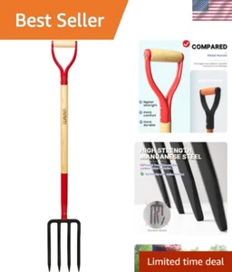 Durable 4-Tine Steel Garden Fork - 45-Inch Y-Grip Tool for Efficient Digging - Picture 1 of 9