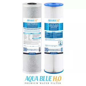 Whole House Water Filter Cartridges 20"x4.5" BIG BLUE Carbon + Sed - Picture 1 of 8