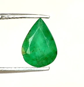 8x5.75 mm Certified Natural Emerald Pear Cut 0.88 Cts Untreated Loose Gemstone - Picture 1 of 6