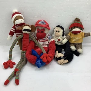x5 Philadelphia Phillies Baseball Push Monkey 19 Zoll & 4 andere Plüsch Affen - Bild 1 von 15
