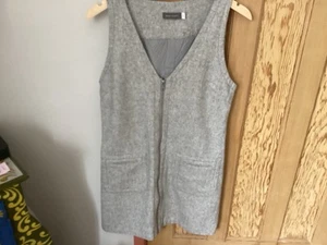 Mint velvet Tweed Style Zip Up Sleeveless Grey Wool Blend Pinafore Dress Size 10 - Picture 1 of 5