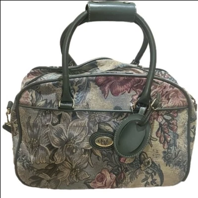 DVF Exclusivo para Equipaje Rosenfeld Verde Tapiz Tela Bolsa de Fin de Semana Foto 1 de 4