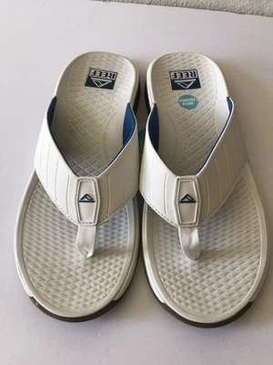 SANDALIA CHANCLA HOMBRE REEF BLANCA/AZUL THE DECKHAND AMIGABLE CON EL AGUA TALLA 12 NUEVA CON ETIQUETAS Foto 1 de 4