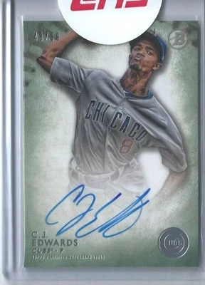 C J Edwards Autograph 2015 Topps Bowman Inception Serial Numbered 48 Of 99 - Image 1 of 2