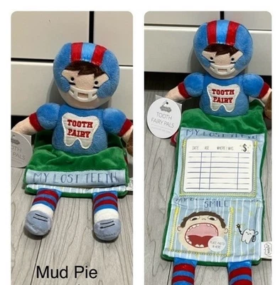 Mud Pie Nuevo con Etiquetas Jugador de Fútbol Hada de los Dientes Pal Almohada Muñeca Niño Dientes Peluche Libro Foto 1 de 4