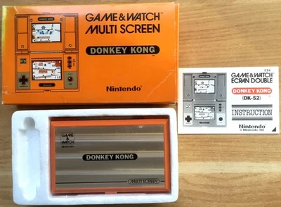 CONSOLE NINTENDO GAME & WATCH MULTI SCREEN DONKEY KONG COMPLÈTE CIB OVP DK-52 - Immagine 1 di 4