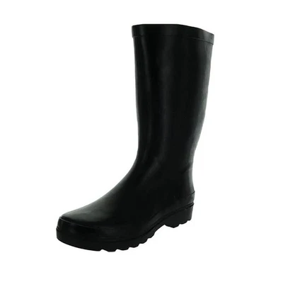 Botas de lluvia Sugar para mujer 9 M de goma negras lisas resistentes al agua nuevas en caja talla 4 Foto 1 de 4