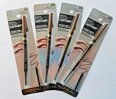 4 PACK L'oreal Brow Stylist Definer Ultra-Fine Tip Pencil 392 LIGHT BRUNETTE LOT - Image 1 of 4
