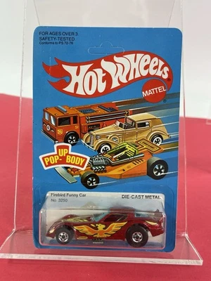 Hot Wheels 1982 tarjeta azul Firebird coche divertido 3250 BW púrpura sin usar, en caja con estuche protector Foto 1 de 4