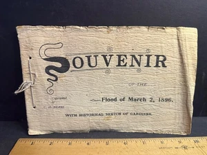 SOUVENIR INUNDACIÓN DEL 2 DE MARZO DE 1896 GARDINER, ME, boceto histórico, dibujos - Imagen 1 de 9