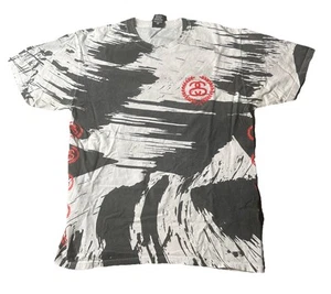Stussy Y2K All Over Print T-Shirt Paint Splatter Skate Tee 2-Sided Men’s - Picture 1 of 11