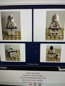 LEGO Star Wars Episode 3 Clone Trooper dunkelrote Markierungen Minifigur 7250 - Bild 1 von 1