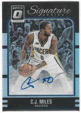 C.J. MILES 2016-17 DONRUSS OPTIC SILVER PRIZM AUTO PACERS 