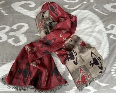 BUFANDA ANCHA VIVIENNE WESTWOOD LANA GRANATE GRIS ITALIA UNISEX Foto 1 de 4
