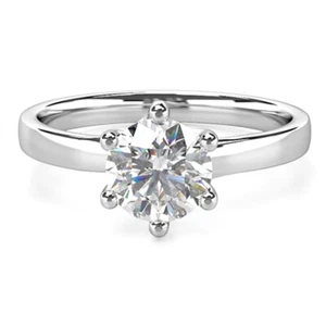2.00 Ct Round Simulated Diamond Engagement Ring 14K Solid White Gold Size 6 7 - Picture 1 of 5