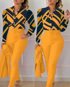 Woman's Elegant Printed Two Piece Suit - Picture 1 of 124