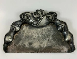 Antique Victor Silver Co Floral ART NOVEAU Silent Butler Crumb Catcher Pat. 1904 - Picture 1 of 5