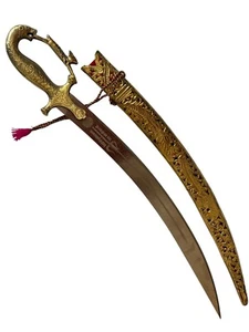 Ceremonial sword indian wedding sword L- 23”indian talwar with lion hilt Brass - Picture 1 of 11
