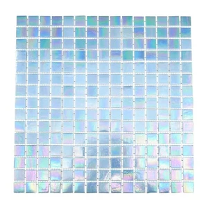 Light Blue Iridescent Mosaic Glass Tile Kitchen & Bath - Picture 1 of 8