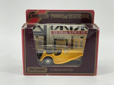 Matchbox Y-1 1936 Jaguar SS-100 Models Of Yesteryear Metal Car Yellow Fast Ship - Image 1 of 4