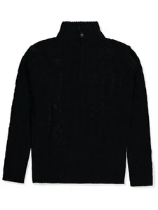 Sezzit Boys' Cable Knit Quarter Zip Sweater Color: black Size: 2t - Picture 1 of 13