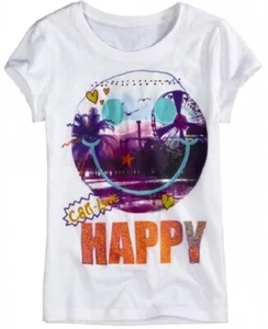 NWT Justice for Girls Happy Cali-Love Emoji Graphic Tee Top UPick Sz - Picture 1 of 1