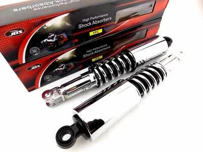 SUZUKI GS750 335mm JBS BLACK/CHROME REAR SHOCK ABSORBERS EYE TO CLEVIS - Image 1 of 4