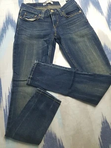Levis Jeans 524 Too Superlow Womens Sz 3M Blue Straight Leg Slim Stretch 26x31 - Picture 1 of 21