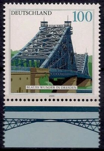 Germany 2000 Dresden Blue Wonder Bridge Road Transport Architecture MNH - Picture 1 of 1