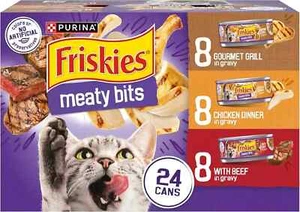 Purina Friskies Meaty Bits Gravy Wet Cat Food - Variety Pack, 5.5 oz, 24 Cans - Picture 1 of 7