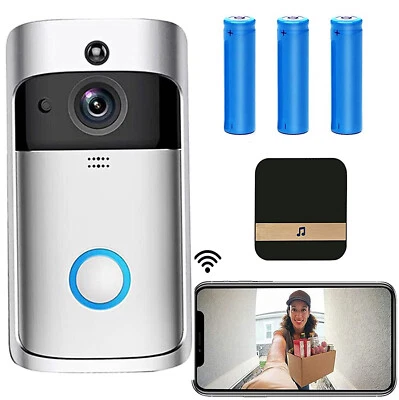 Wireless WiFi Video Doorbell Smart Phone Camera Door Bell Ring Intercom Security - Image 1 of 4