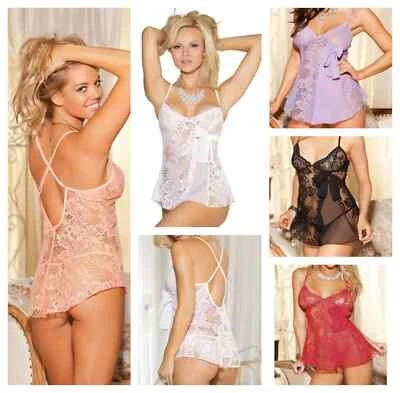 BABYDOLL MINI DRESS MATCHING G STRING SIZE Medium COLOR MANGO - Image 1 of 4