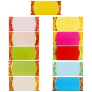 Money Envelopes Wedding Shagun Gift Voucher Cash Wallets Colourful Golden 10x - Picture 1 of 45