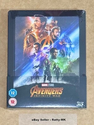 AVENGERS INFINITY WAR - UK EXCLUSIVE LENTICULAR 3D + 2D BLU RAY STEELBOOK - NEW - Image 1 of 4