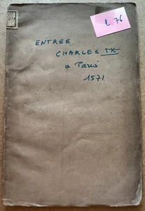 LIVRE ANCIEN - ENTREE CHARLES IX à Paris 1571 - A REVERENDISSIME - n°4/50 - Bild 1 von 5