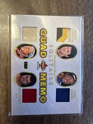 2023 Presidents Choice Quad Memo Lemieux/Aaron/Palmer/Muhammad Ali Relic 1/1 - Image 1 of 2
