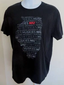 NIU Northern Illinois University CAMISA NEGRA Adulto Talla XL State Huskies DeKalb IL - Imagen 1 de 5