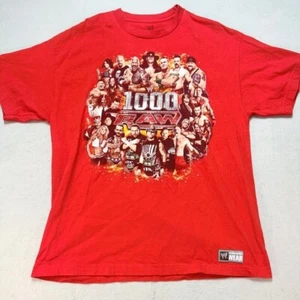 WWE Raw 1000 T-Shirt XL Red Wrestling Legends Graphic Tee Sports Entertainment - Picture 1 of 10