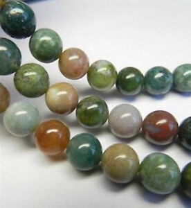 Natural 8mm Indian Multicolor Agate Gemstone Round Loose Beads 15'' Strand