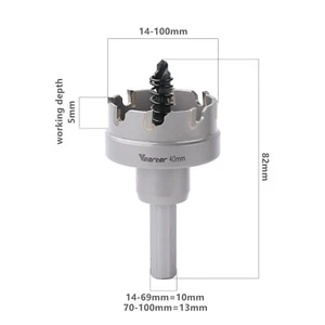 14-100mm Bohrkrone Lochsäge Dosenbohrer Hartmetall für Edelstahl - Bild 1 von 69