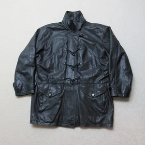 Chaqueta de cuero real vintage para mujer grande negra bolsillos con cremallera completa - Imagen 1 de 12