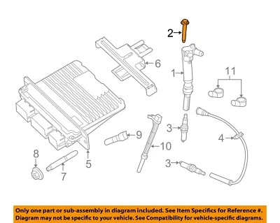 Parafuso de bobina de ignição Ford OEM 11-16 F-350 Super Duty 6.2L-V8 W503282S437 - Imagem 1 de 2