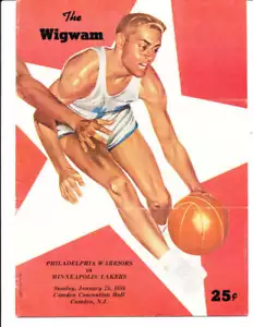 25. Januar 1959 Minneapolis Lakers vs Philadelphia Warriors Basketball-Programm - Bild 1 von 2