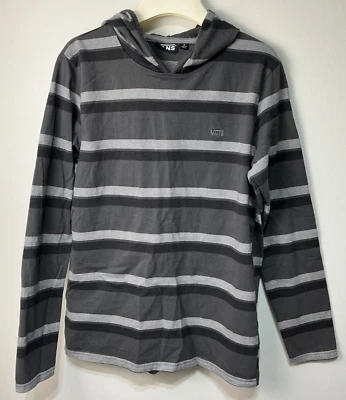 Camisa con Capucha Vans Talla S Para Hombre Negra Gris Rayas Pullover Sudadera con Capucha Manga Larga Usada en Excelente Condición Foto 1 de 4